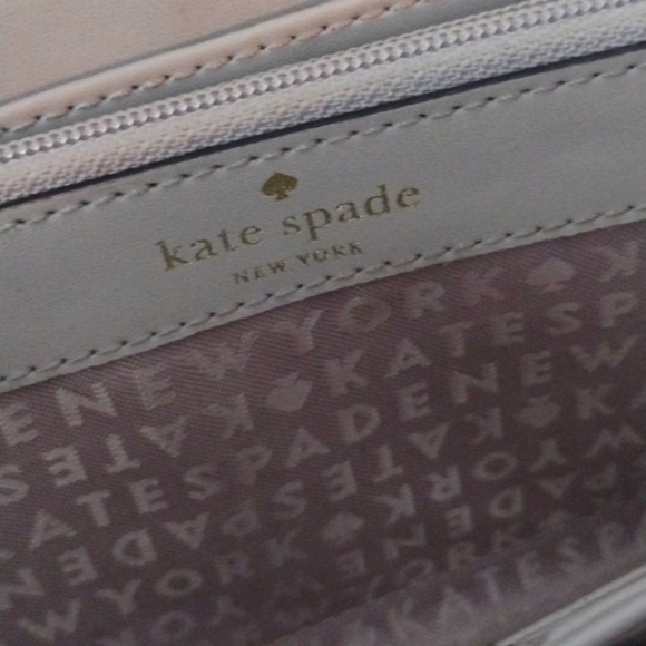 Kate Spade Anita Wristlet Zip Around Leather Wallet Clutch  Gray - Picture 6 of 8